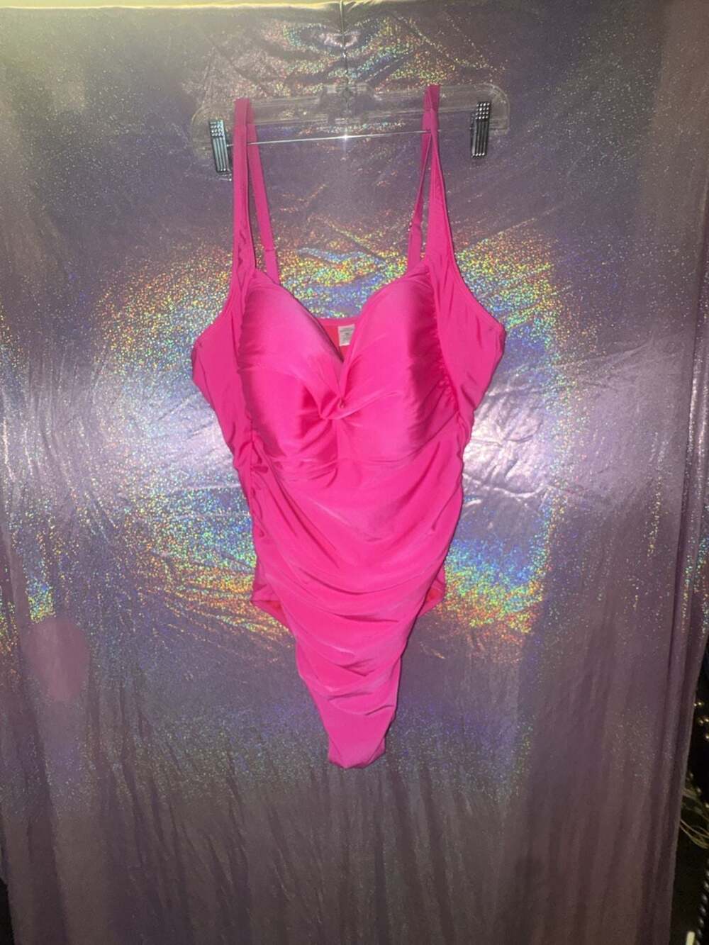 Ocean Blues One-Piece Swimsuit Size 3XL Neon Rose